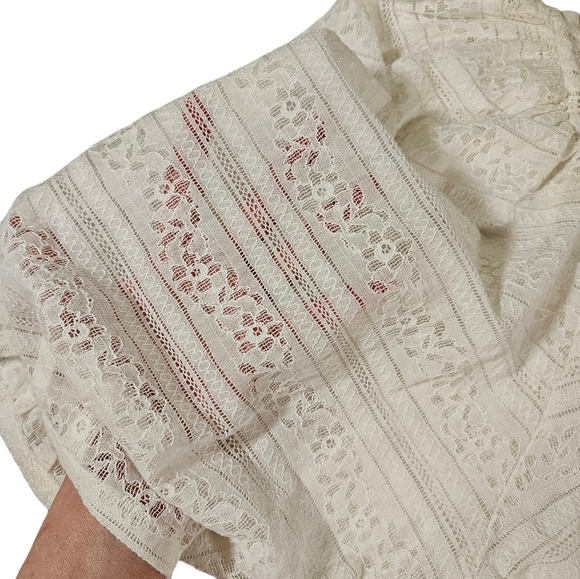 Treasure&Bond Beautiful Lace Blouse, 3X, Ivory - Picture 7 of 14